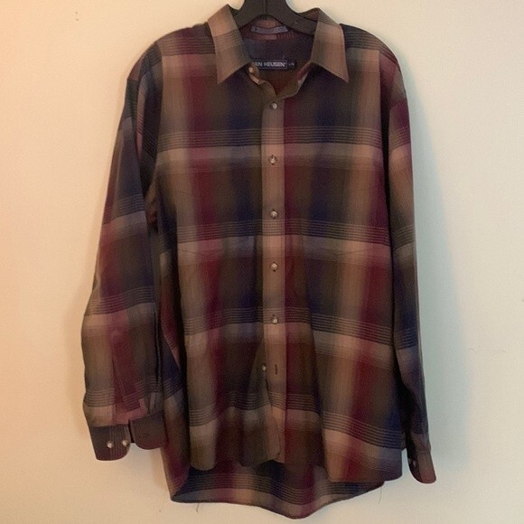 Vintage Van Heusen Plaid Shirt L - Picture 1 of 4